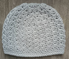 Crochet Handmade Simple Cluster Hat/Beanie Color Light Gray