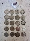 Walking Liberty and Franklin Silver Half Dollar Roll Lot of 20