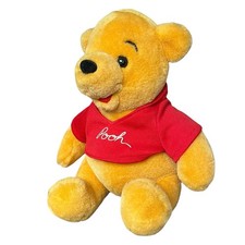 Vintage Disneyland Winnie The Pooh Plush Sitting Disney World Red Shirt Name 8  