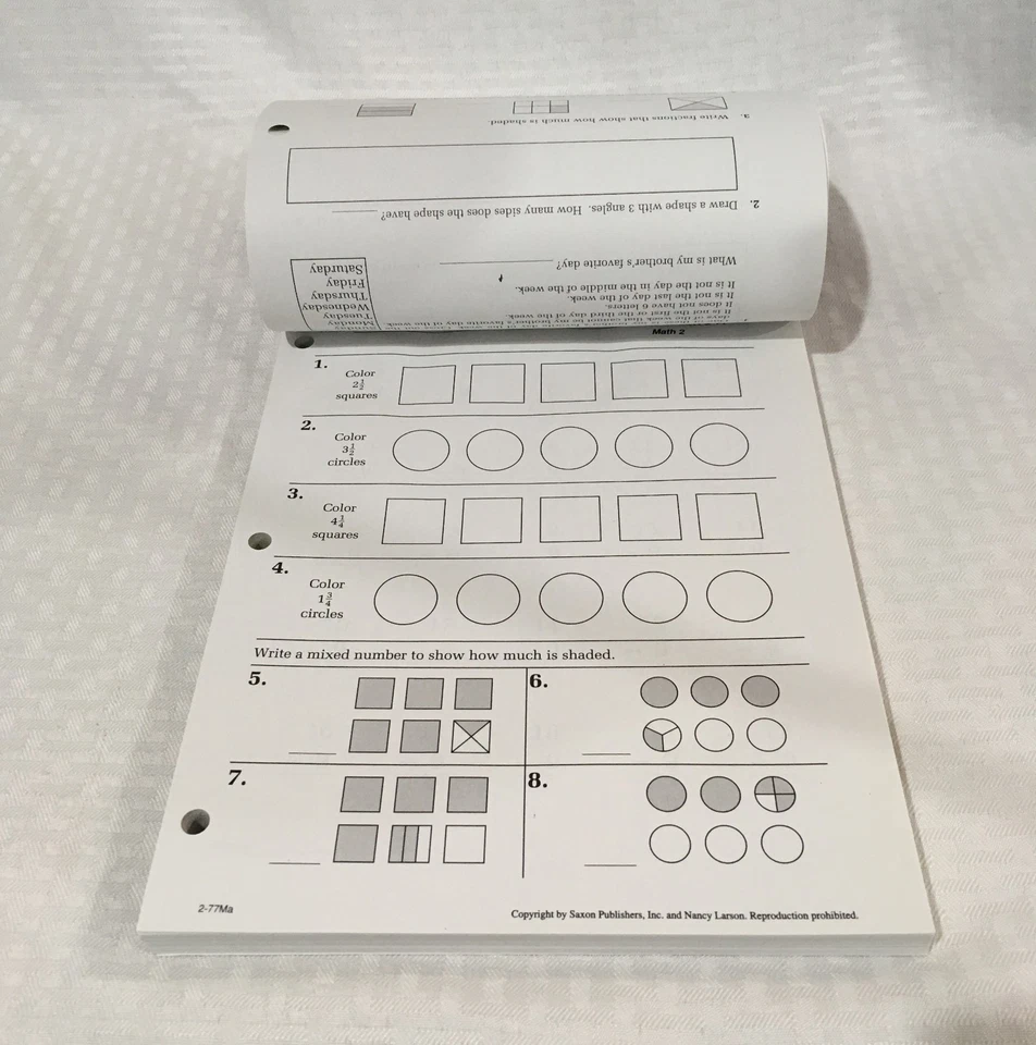 SAXON MATH 2 STUDENT WORKBOOK PART TWO / CONSUMABLE WORKBOOK / NEW - Image 2 of 3