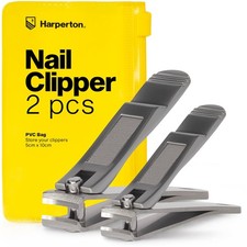 Ultra Sharp Nail Clippers Set for Men Women - 2 Pack 2 Piece Set, Silver
