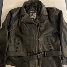 USA Bikers Dream Apparel Heavy Black Leather Motorcycle Jacket Women’s Size 3XL
