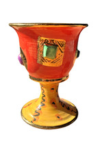 Mary Rose Young 1997 Weinkelch Pokal ca. 13,5 x 9,8 cm handgefertigte Keramik