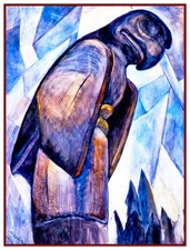 Great Eagle Totem Landscape by Canadian Emily Carr Counted Cross Stitch Pattern