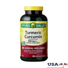 Turmeric Curcumin W/ Ginger Capsules Dietary Supplement Wellness 250 Count New