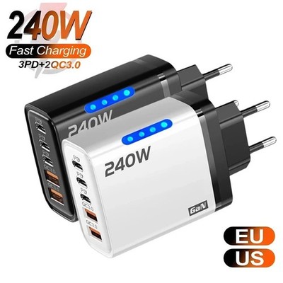 Xiaomi 240 W Schnellladeadapter 5 in 1 GaN Desktop-Ladegerät 10 A USB-zu-Typ-C-K