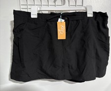 KONA SOL Swim Skirt Quick Dry Full Coverage with Pockets - Black Size 16-18 XL