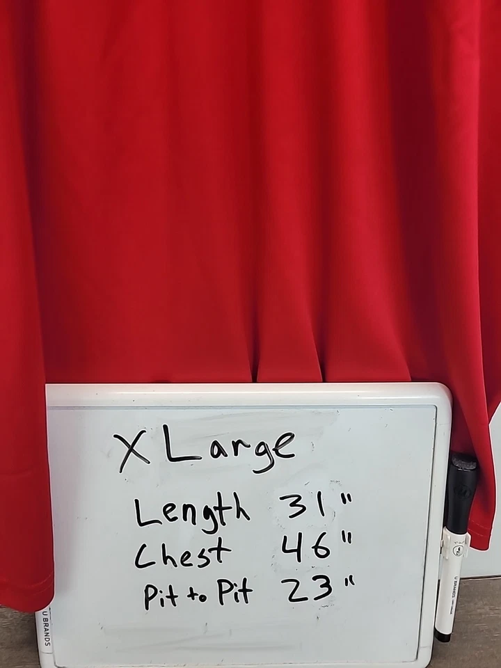 FeatherLite Men's XL Golf Polo Red Moisture Wick Mesh Sport Shirt New With Tags - Image 2 of 4