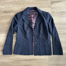 Evan Picone Suit Blazer Jacket Striped Gray Women  s 12
