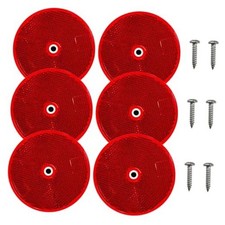 6PCS Car Safety Reflector, Round Reflective Warning Sign with Stainless Red