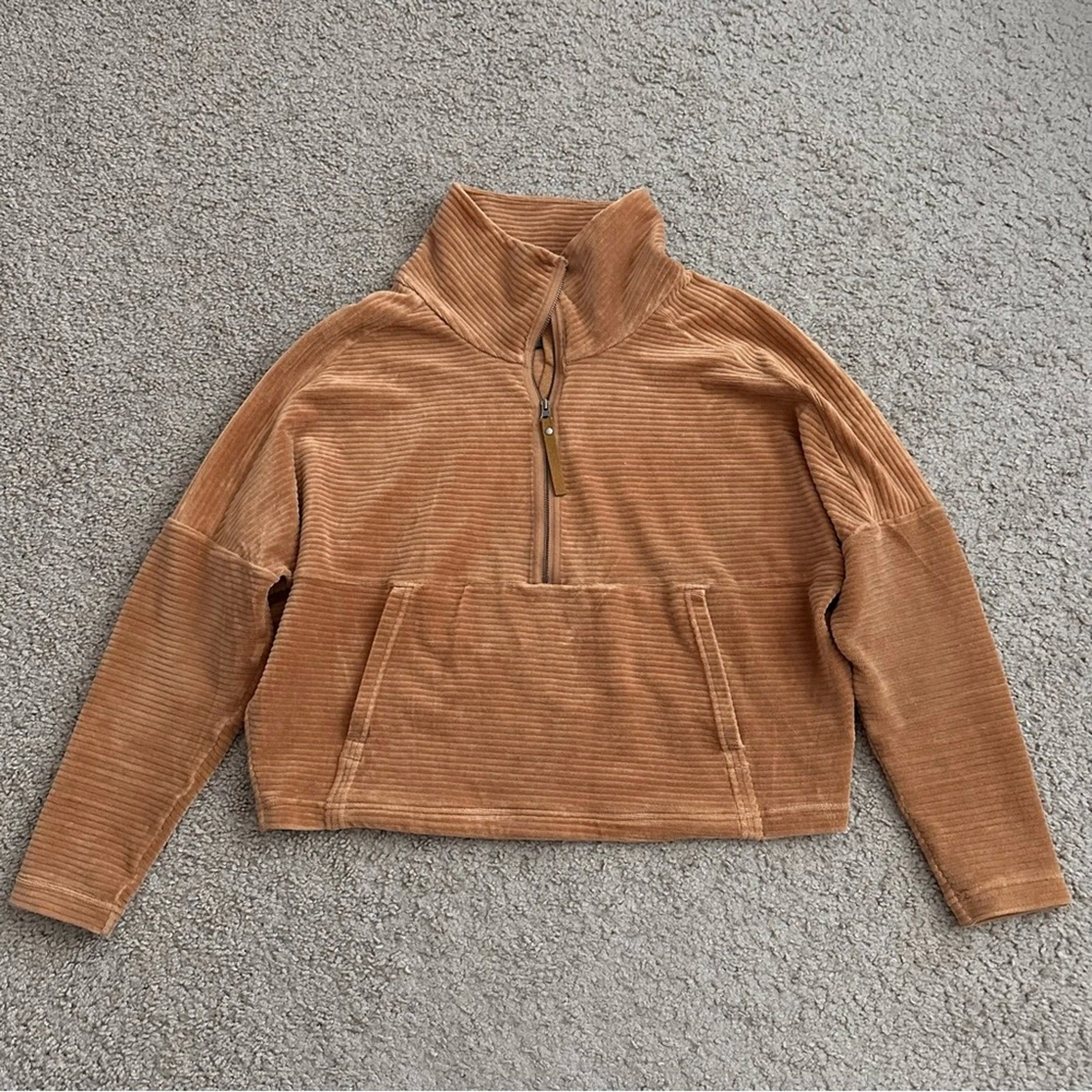 prana escambia 1/2 zip cropped pullover sweatshirt