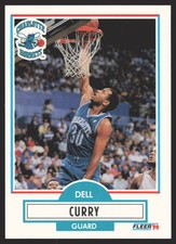 Dell Curry 1990-91 Fleer #18 Charlotte Hornets NBA Basketball Card