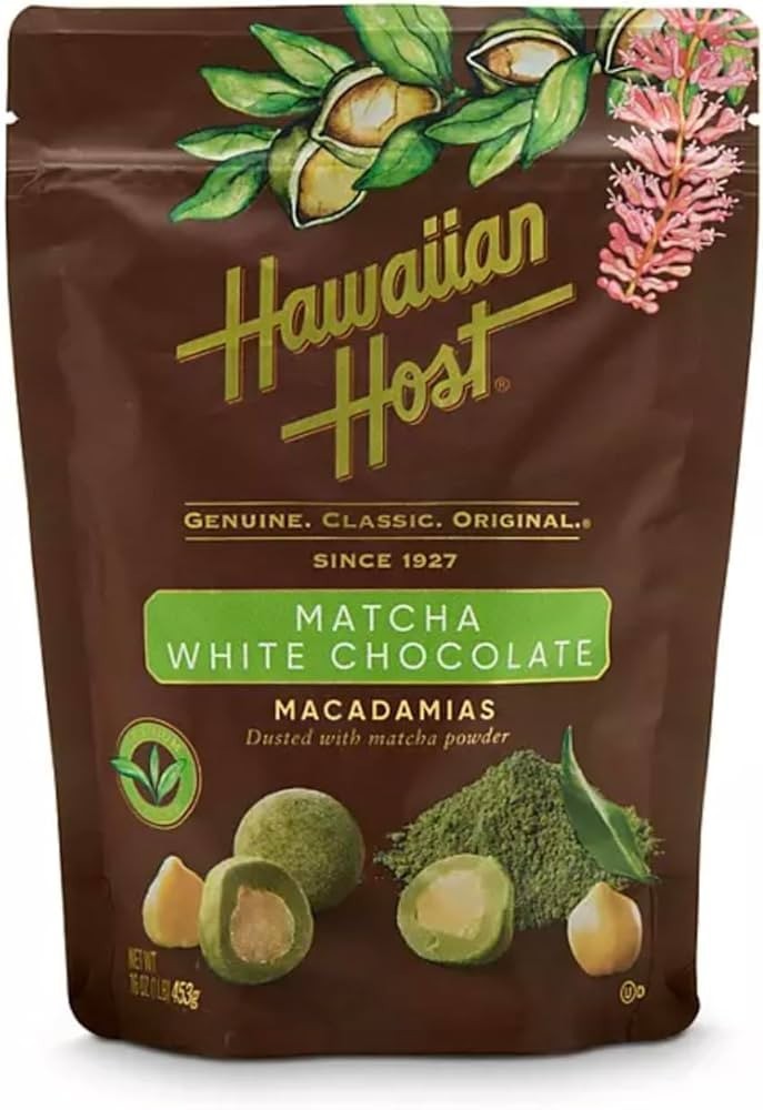 Matcha White Chocolate Macadamias 1lb Resealable Bag X1