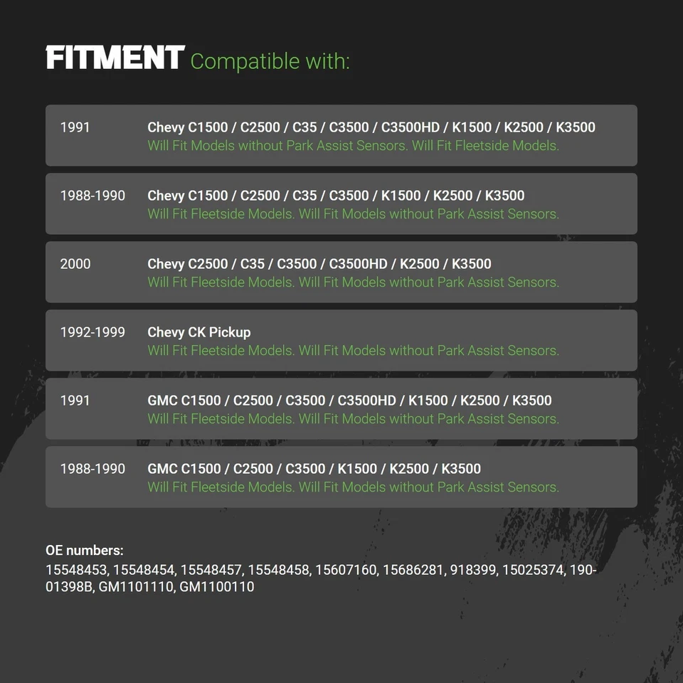 Bumper Assembly For GMC C3500 88-99 Replacement Rear Step Standard Line Foto 2 de 3