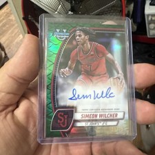 Simeon Wilcher 2024-25 Bowman University Chrome Green Refractor Auto / 85