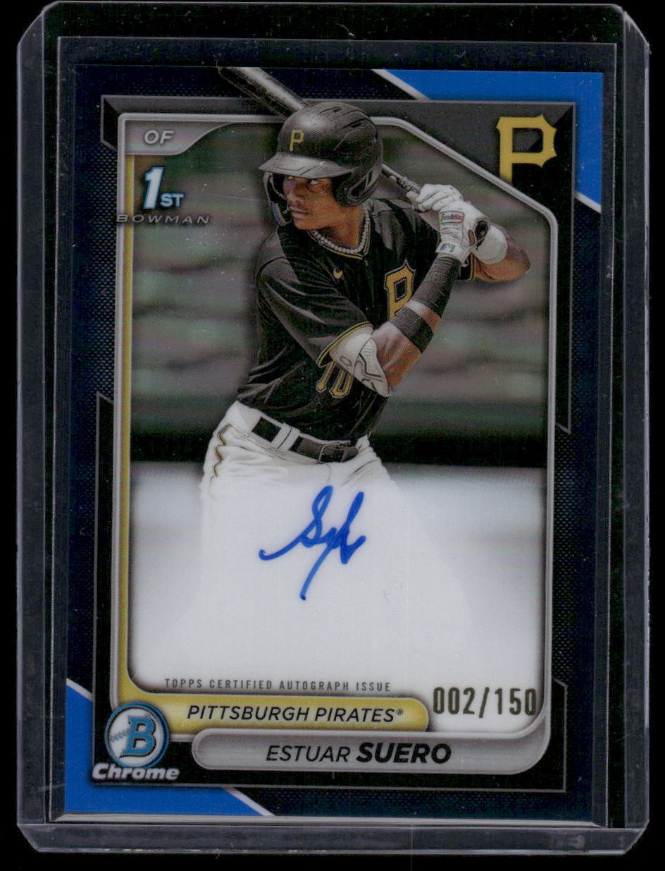 2024 Bowman #CPA-ES Estuar Suero Chrome Prospects Auto Blue Refractors #/150