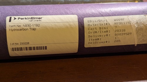 Perkin Elmer Hydrocarbon Trap N930-1192 - Picture 5 of 5