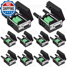 10PCS DB9 Female Solderless Breakout Connector, RS232 D-SUB DB9 Serial to 9Pin P