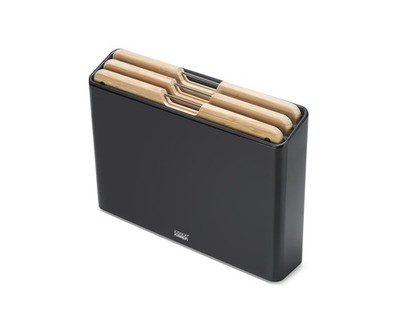 Joseph Joseph Folio 3-Piece Bamboo Cutting Board Set, Stainless Steel Case