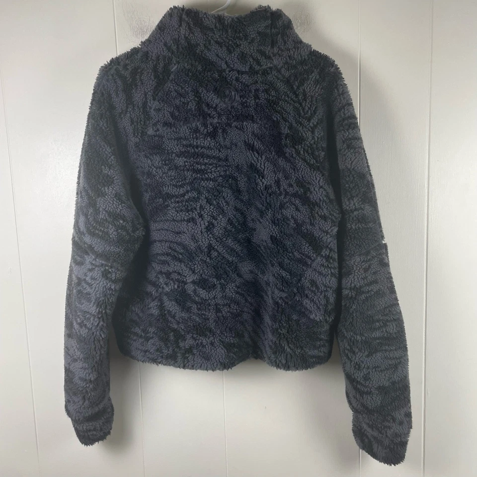 Pullover Lululemon Buceo Gran Tamaño Polar Embudo Cremallera M/L Negro Carbono Foto 2 de 4