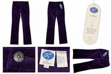 DG2 by Diane Gilman Purple Velvet Jeans Women's Size 6 Stretch Straight Leg NWT