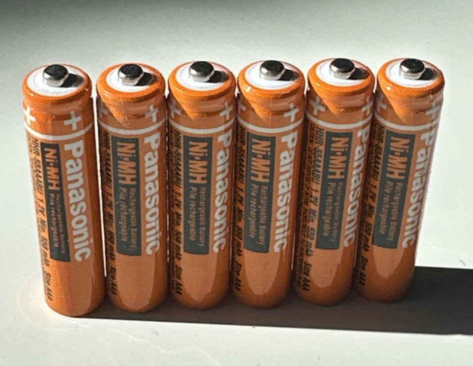 6 Panasonic 1.2V Ni-MH AAA Rechargeable Batteries for Cordless Phones - NEW!