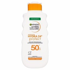 6 x Garnier Ambre Solaire Hydra 24 Protect SPF50+ Sun Lotion 400ml 36.54 per litre