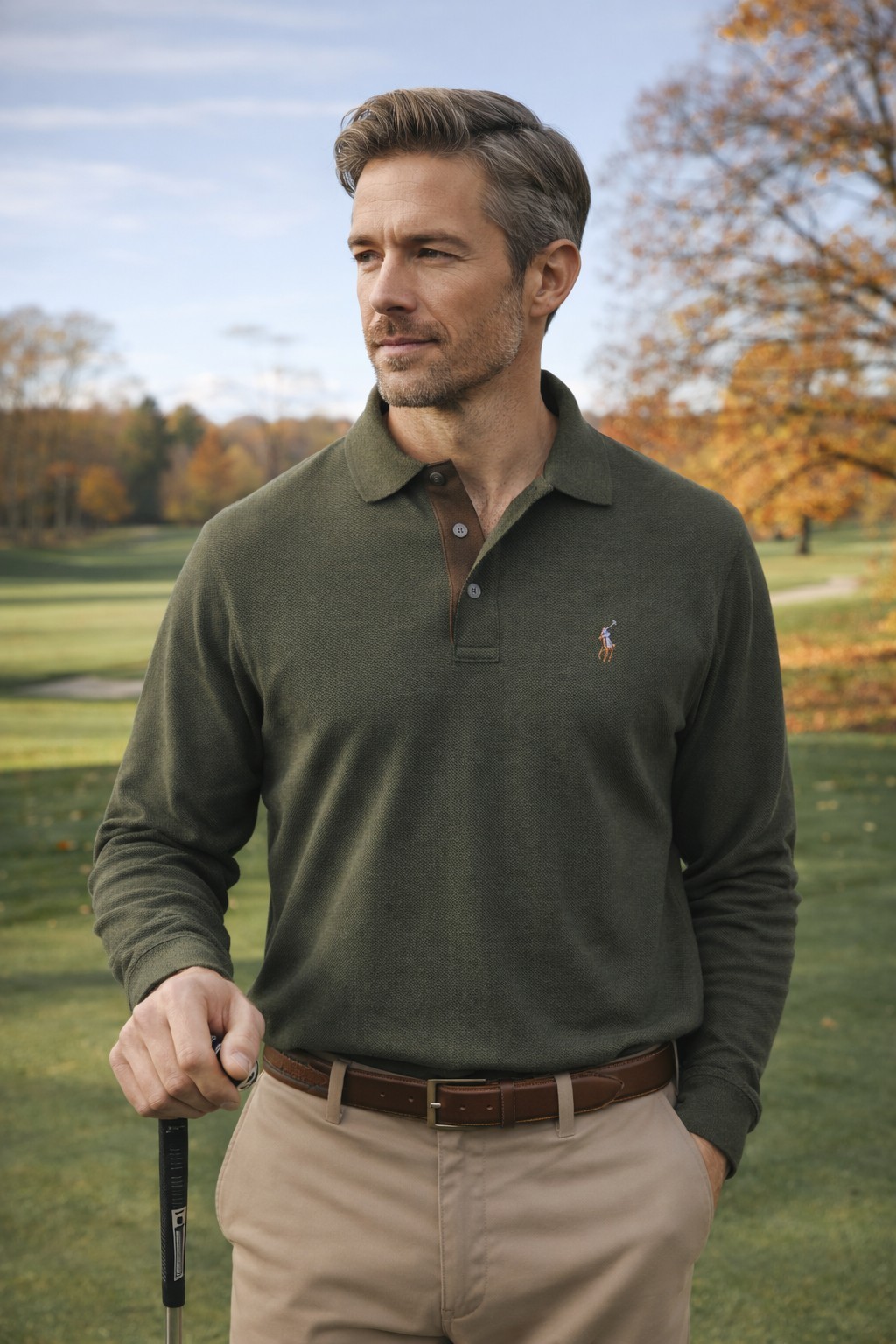 Polo Ralph Lauren Classic Fit Long Sleeve Polo Shirt XL Green Cotton Pony Logo M