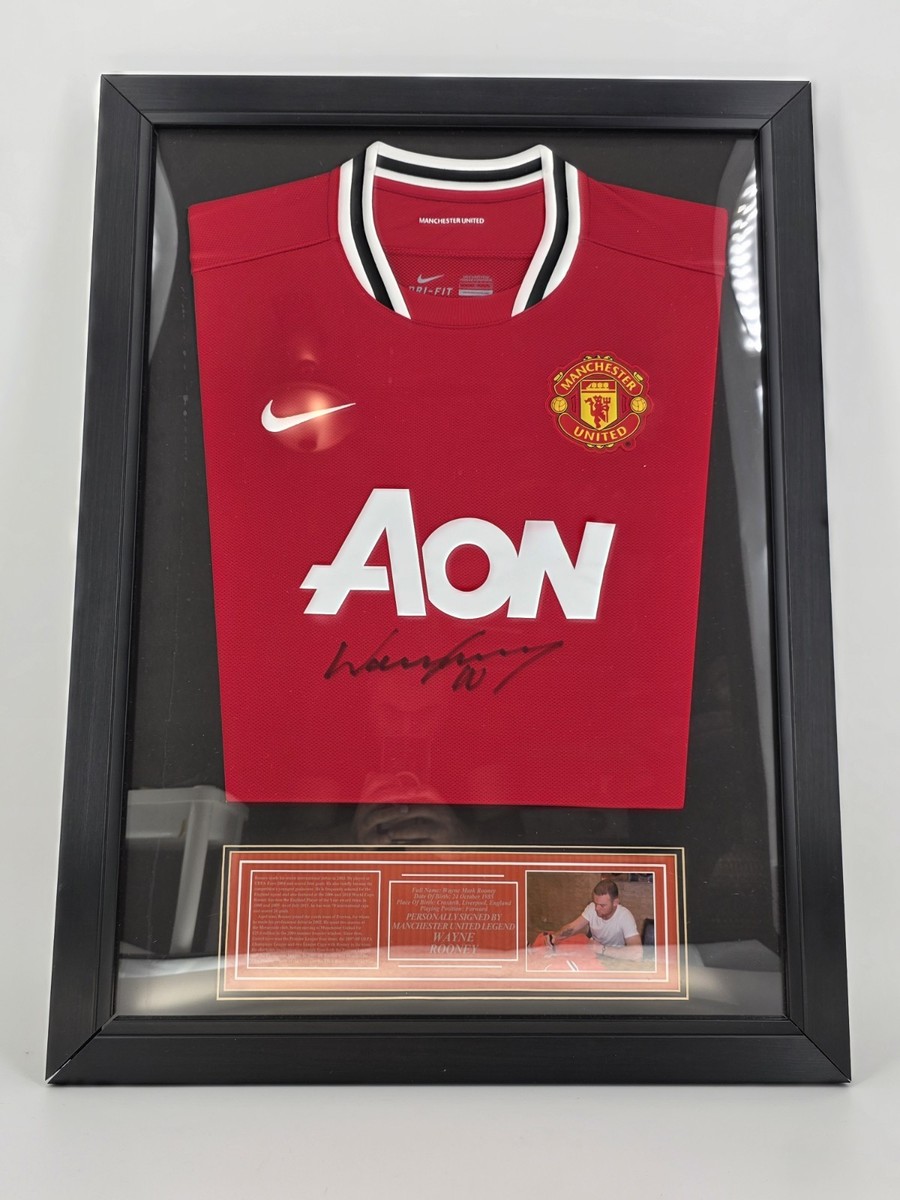 Wayne Rooney Signed Manchester United Jersey Framed Display COA A1