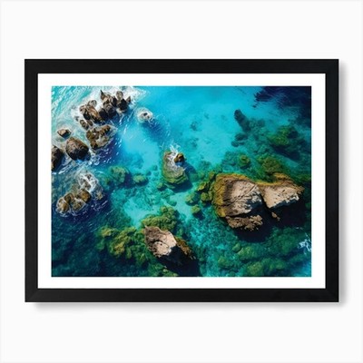 Aerial View Of The Sea 1 Art Print Framed Wall Art Poster Canvas Print Picture