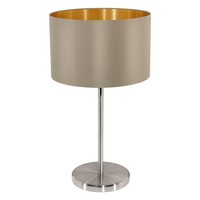 Nickel Taupe Gold Moderne Tischlampe Nachtlampe 1X60W/E27 23X42 [Cm]