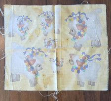 Vintage 15"x17" Daisy Kingdom Lullaby Lamb Yellow Farm Animal Cotton Fabric