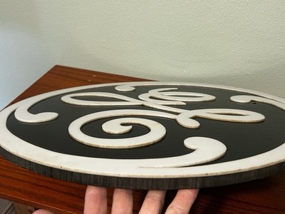VINTAGE GE GENERAL ELECTRIC LARGE BUILDING PLAQUE SIGN EMBLEM LOGO