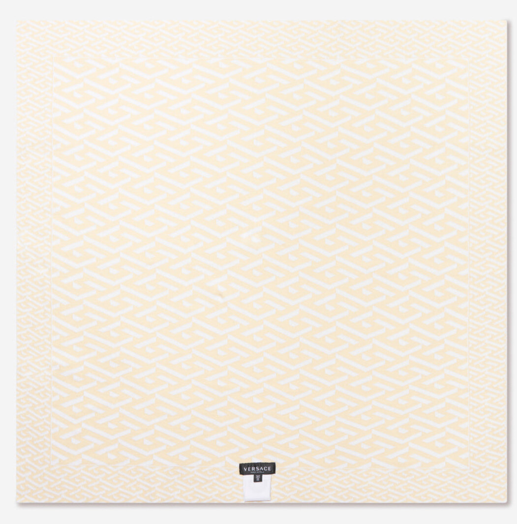 NEW Young Versace Boy/girl Newborn Blanket White Logo Print Great - Main Image