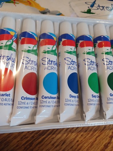 Strokes Acrylic Color Box - 12ml Paint Tubes, 12 Shades New! - Picture 4 of 9