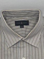 ROBERT TALBOTT Carmel Mens LS Button Down Shirt 15.5 33 Blue Stripe USA Made
