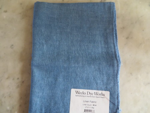 10% Off Weeks Dye Works 30 count Hand-dyed Linen - Sky
