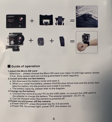CamPark Xtreme I+ UHD 4K Action Camera 32GB Micro SD With Assorted Accessories - Picture 16 of 19