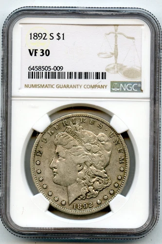 1892-S Morgan Silver Dollar NGC VF 30