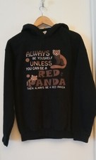 Gildan Girls Red Panda Hoodie Black Size M