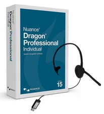 Nuance Dragon Professional Individual 15 - Retail Box w/ Headset, K809A-G00-15.0