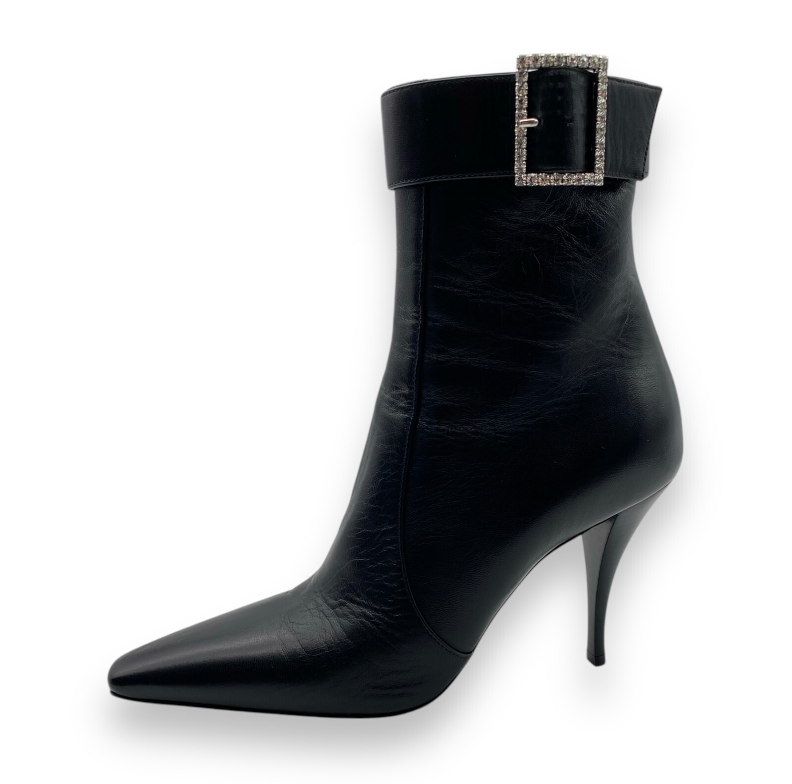 Saint Laurent Claude 90 Stivaletto in Pelle Nera Numero 38