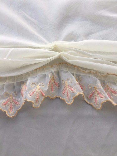 Peach Pink Living Room Decor Satin Sheer Window Curtain Drapes Panels 60x90" - Picture 10 of 13