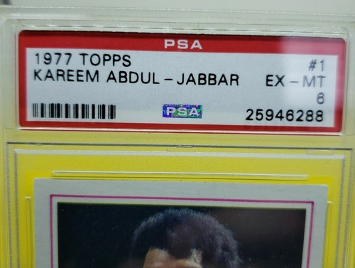 Topps 1977 Kareem Abdul-Jabbar #1 PSA 6 EX Mint HOF Los Angeles Lakers - Picture 2 of 3