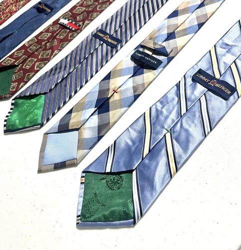 Lot of 11 Tommy Hilfiger Men’s Ties Striped Patterned Geometric Red Blue Gold - Picture 10 of 10