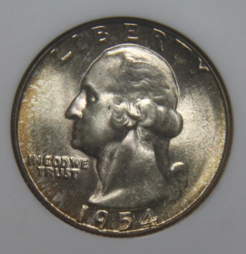 1954-S  25c Washington Quarter - NGC MS66 - Nice COLOR