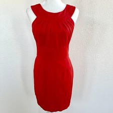 Trina Turk Red Sheath Dress Size 6 Sleeveless V Back Career Cocktail Party