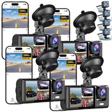 1/2/3/4x 3 Channel Dash Cam,Front/Inside/Rear,Night Vision, G-Sensor,24H Parking