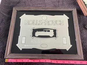 A LARGE CHROME ROLLS ROYCE MIRROR 50CM X 60CM