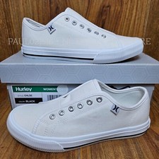 HURLEY Women's Chloe Slip-on Canvas Sneaker Shoes  White